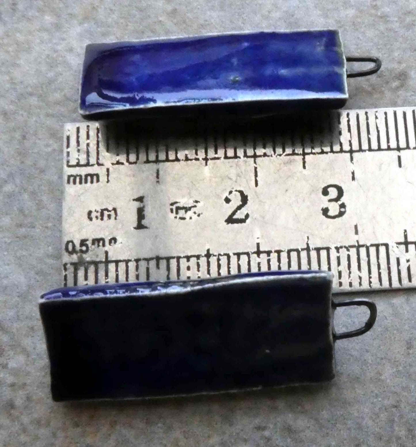 Lustred Tablet Earring Charms - Mirror Blue