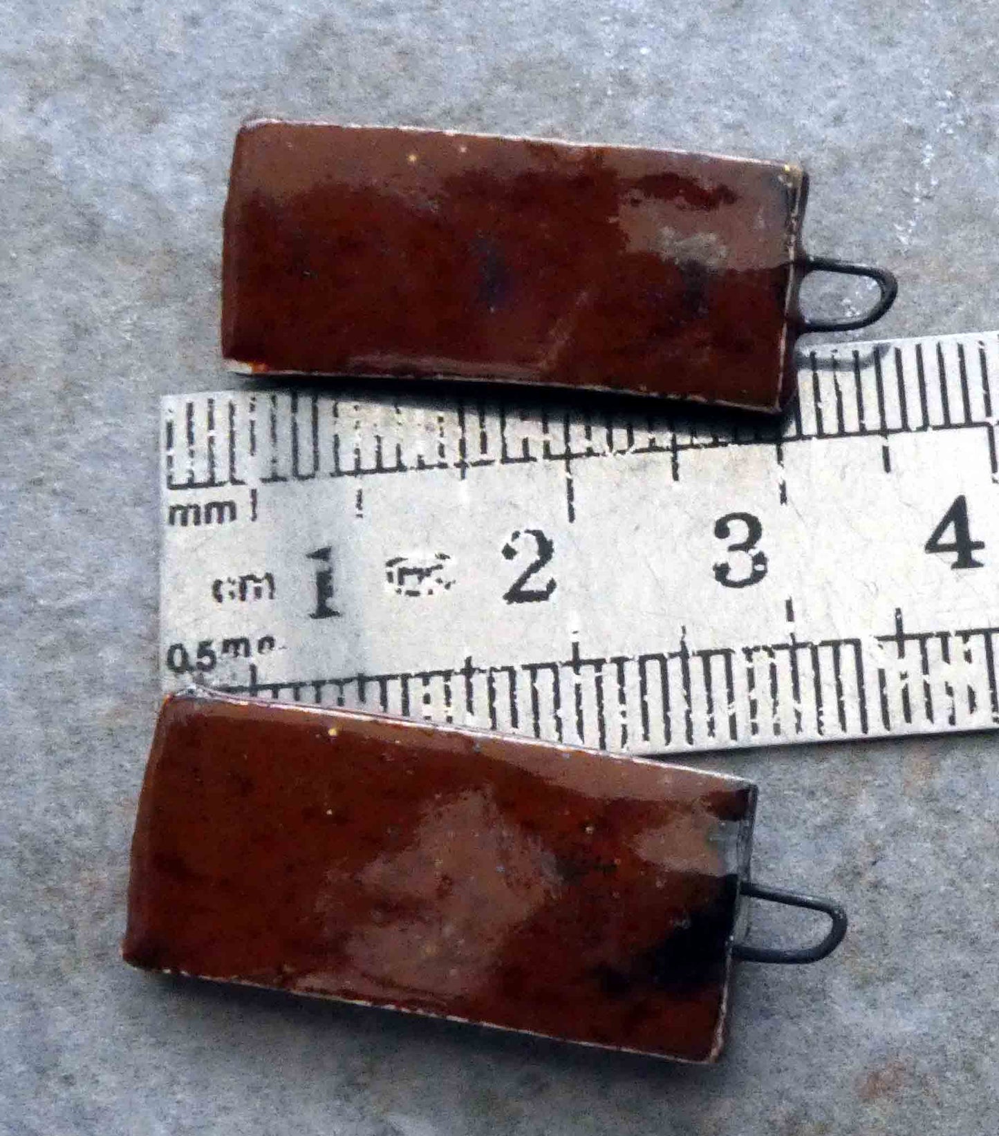 Lustred Tablet Earring Charms - Gold Aventurine