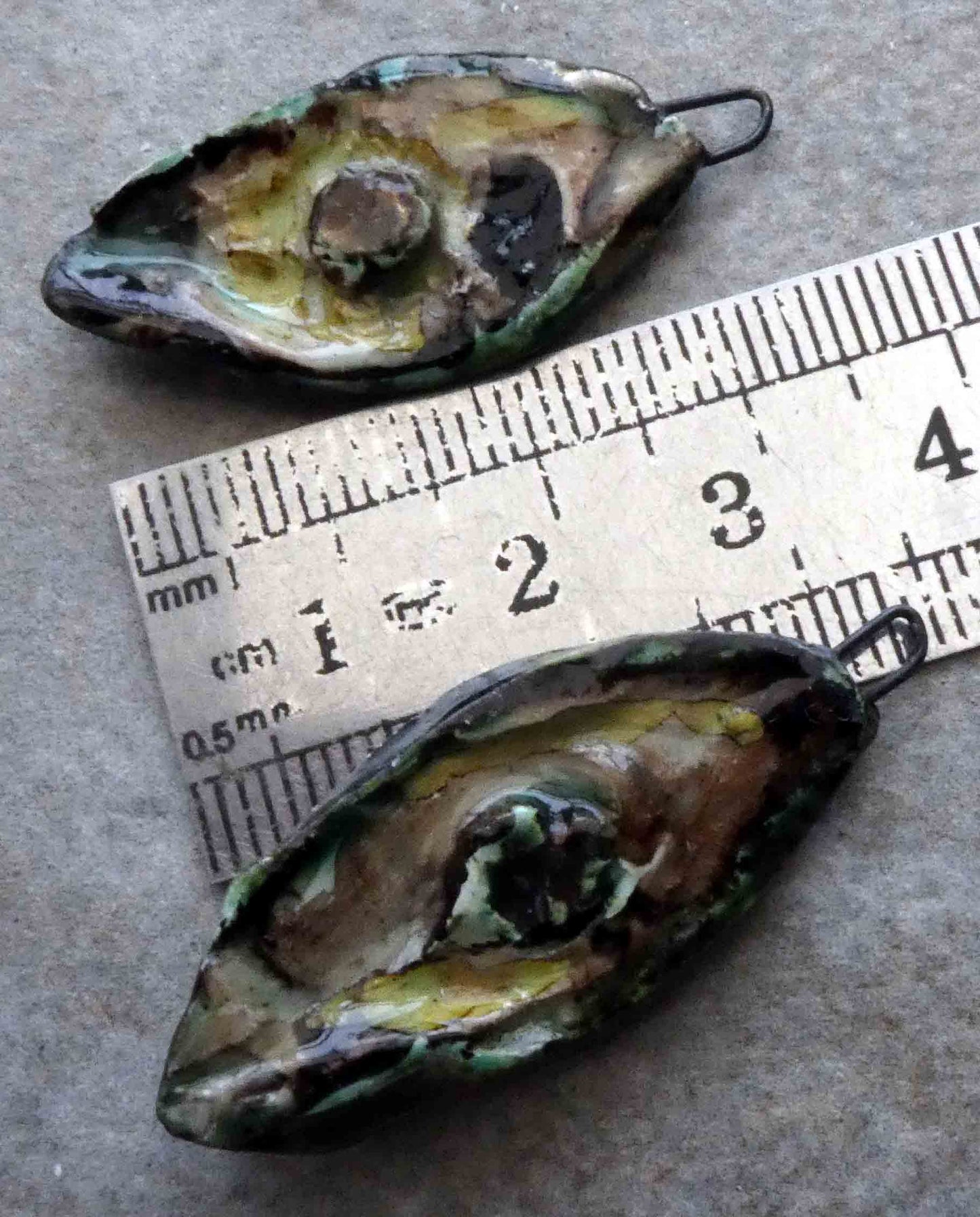 Ceramic Organic Woody Drops Earring Charms #12