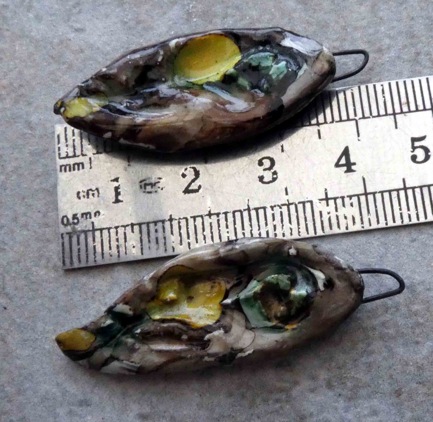 Ceramic Organic Woody Drops Earring Charms #14