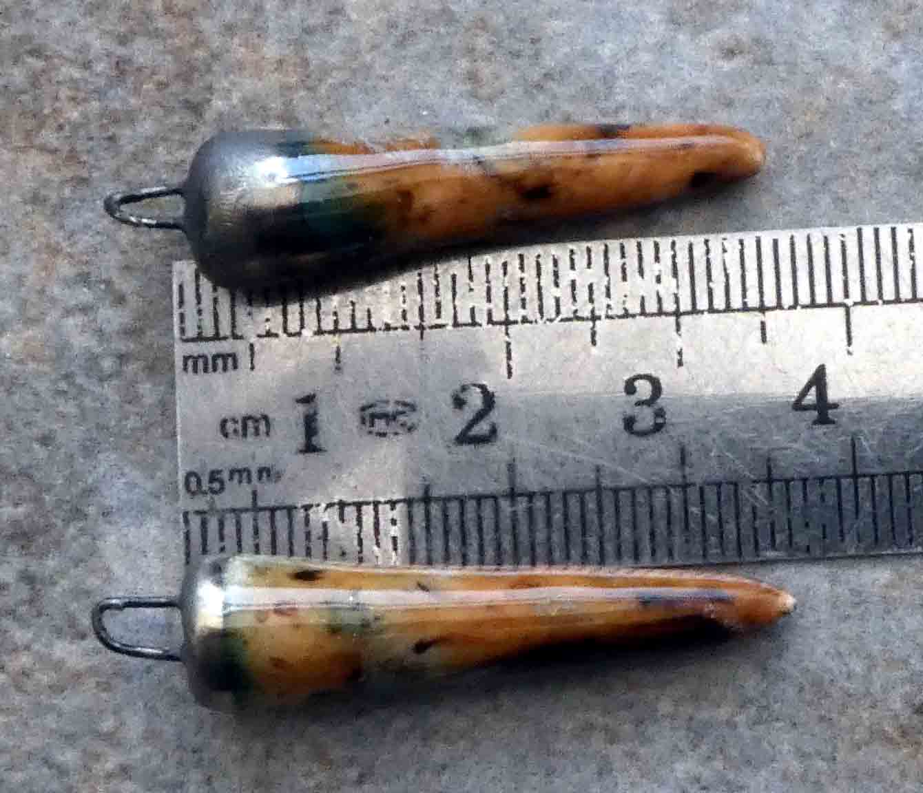 Ceramic Spikes Earring Charms - Oriental Caramel