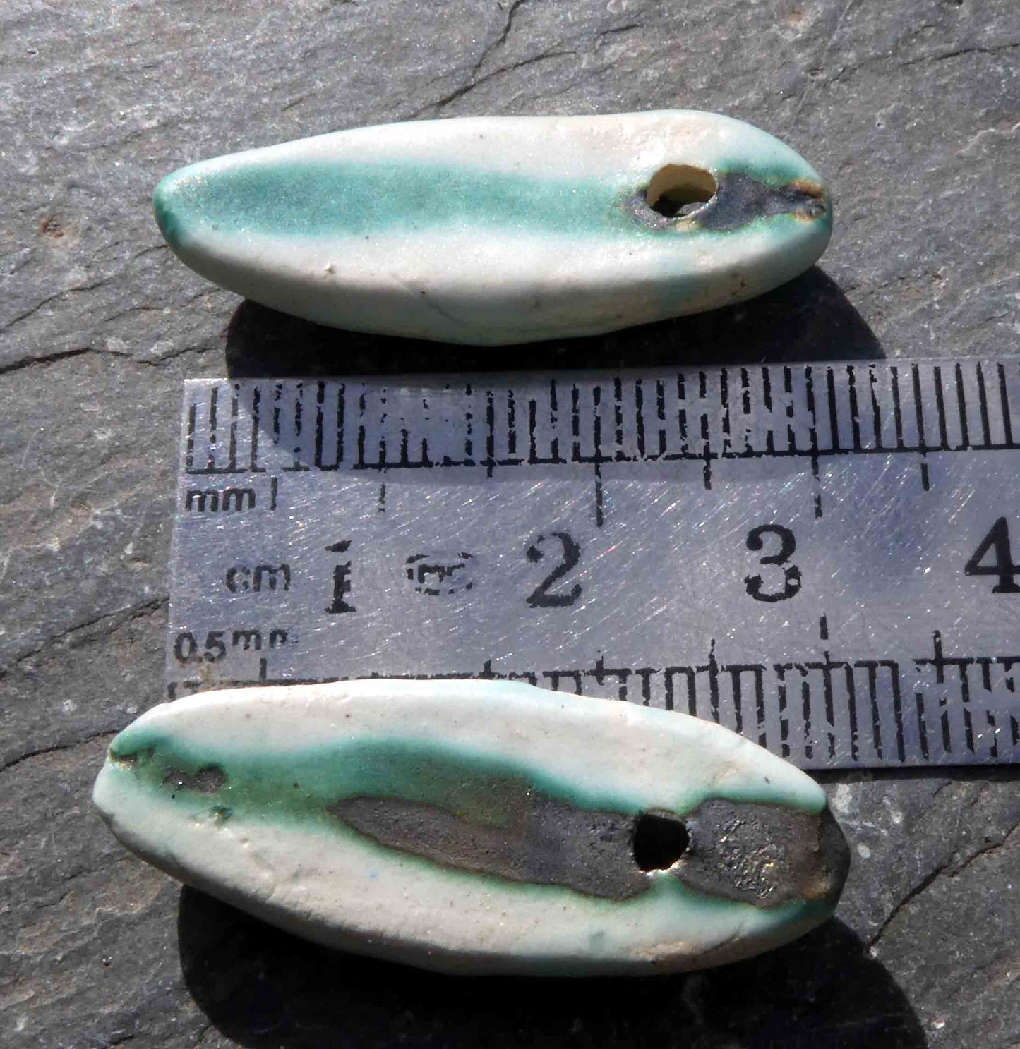 Ceramic Etched Baton Earring Charms #1