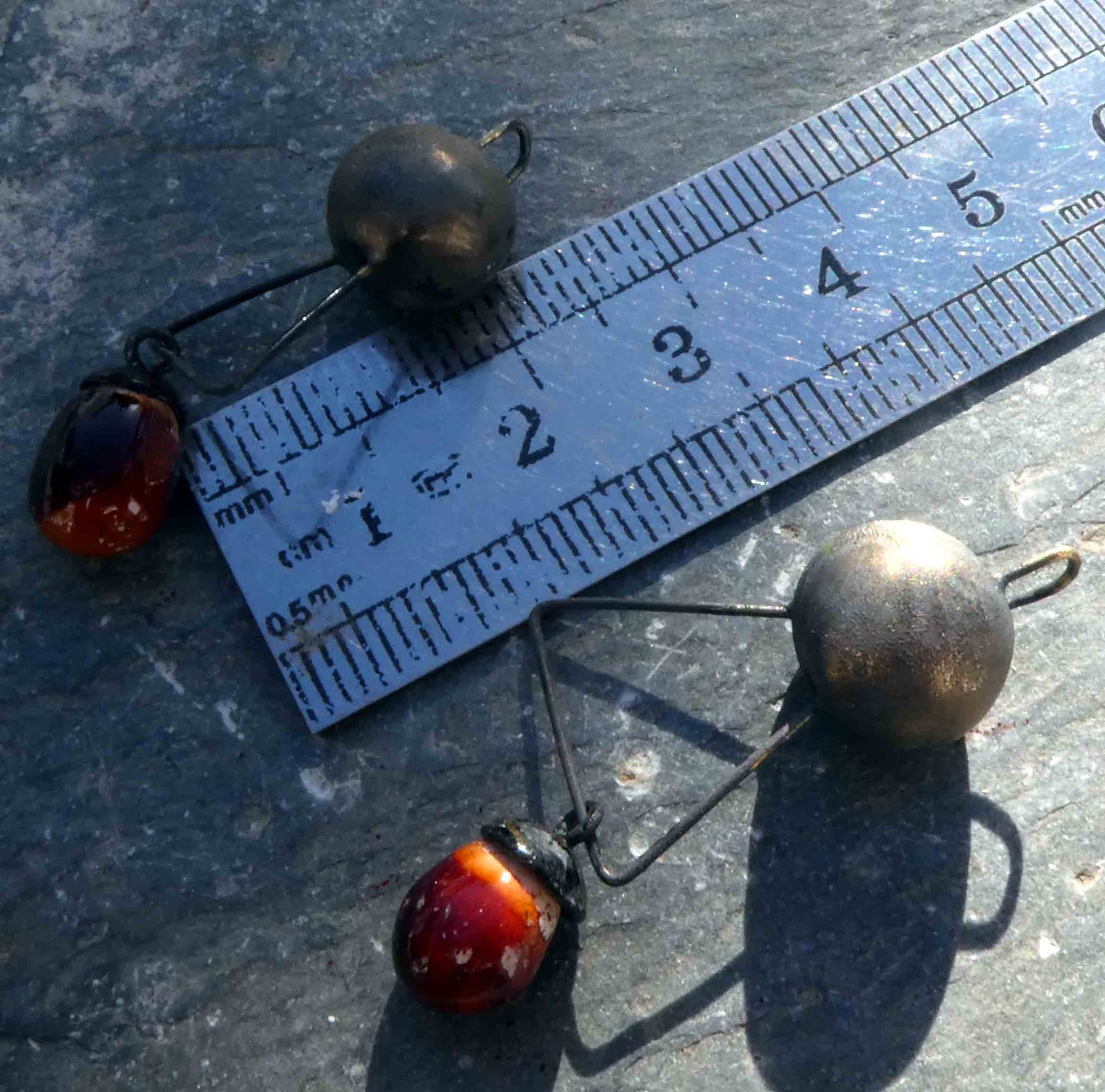 Ceramic Bobbles and Droplets Earring Dangles -Brown