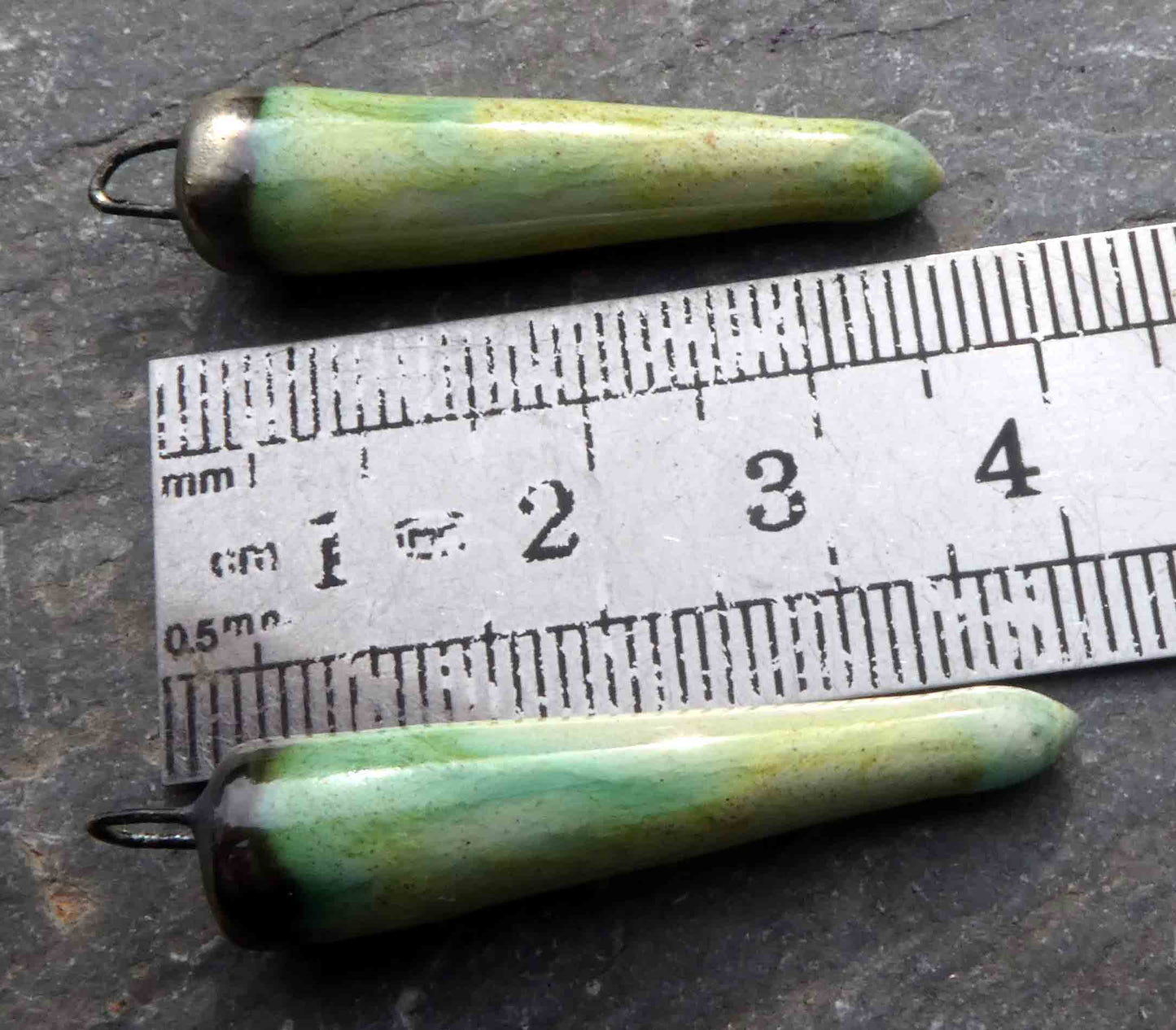 Ceramic Spikes Earring Charms - Pale Mint