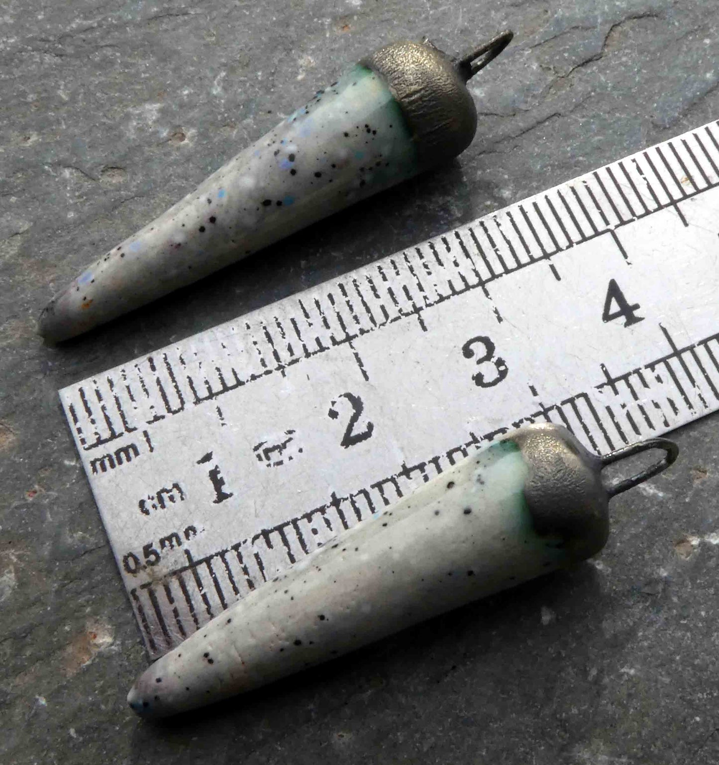 Ceramic Spikes Earring Charms -River Rock