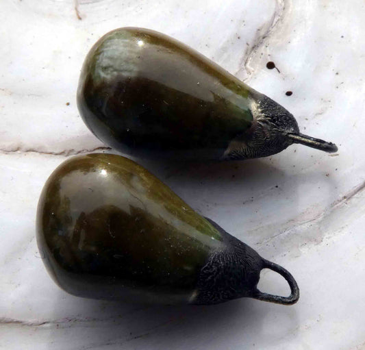 Ceramic Drops Earring Charms - Rock Garden