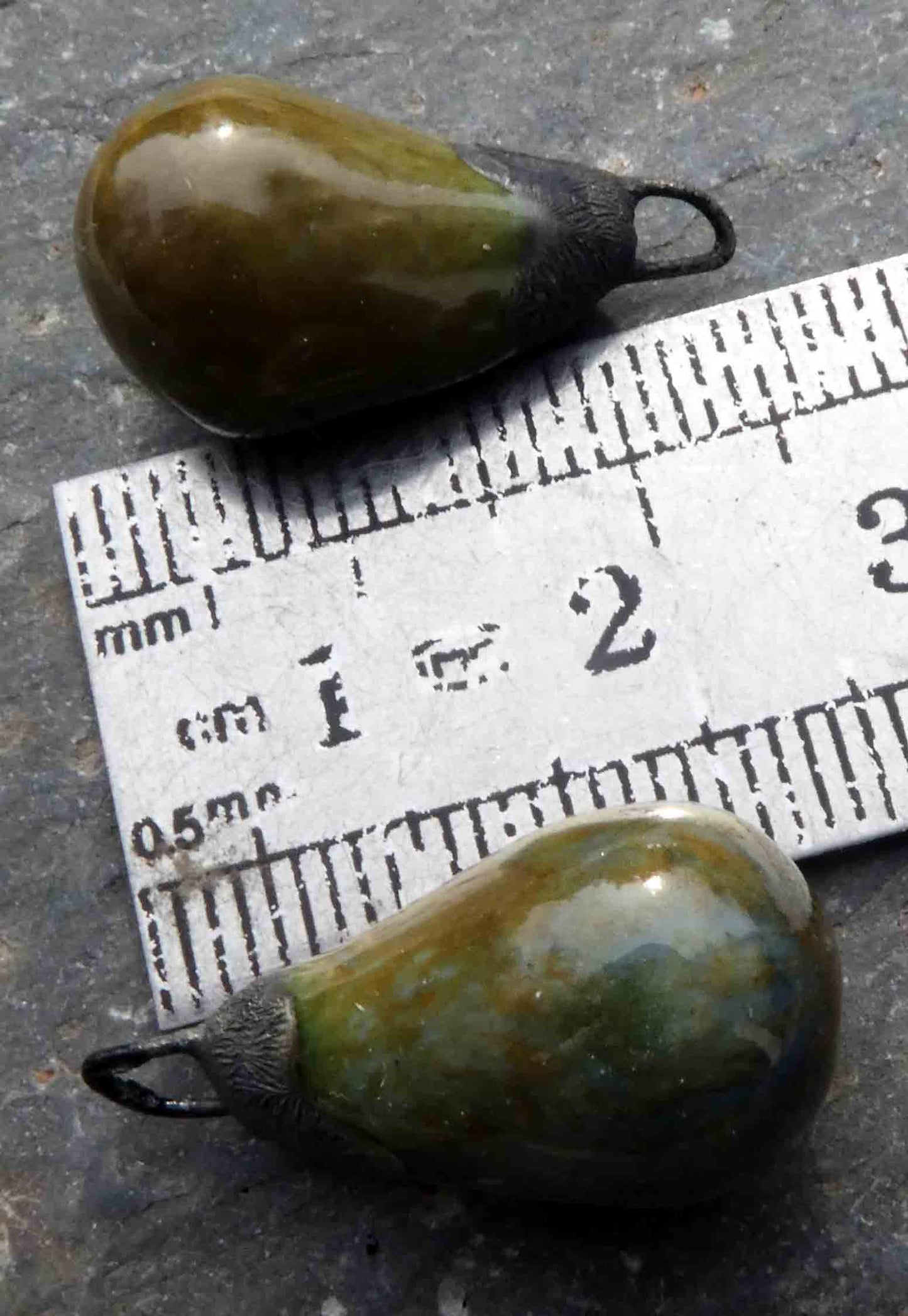 Ceramic Drops Earring Charms - Rock Garden