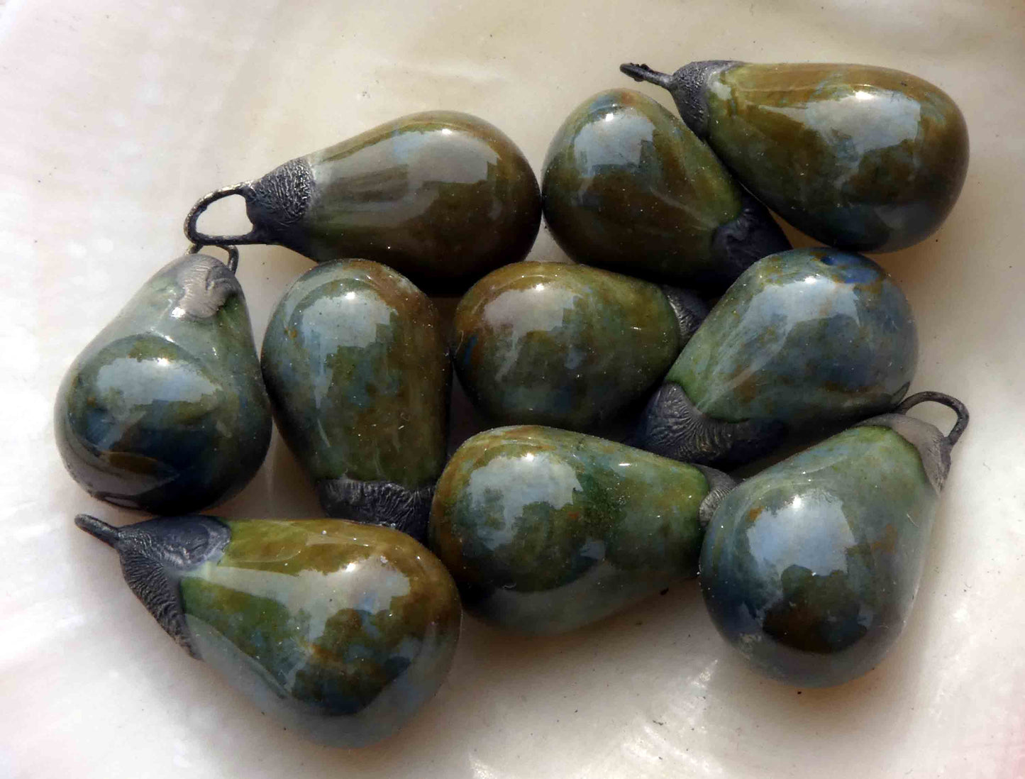 Ceramic Drops Earring Charms - Rock Garden