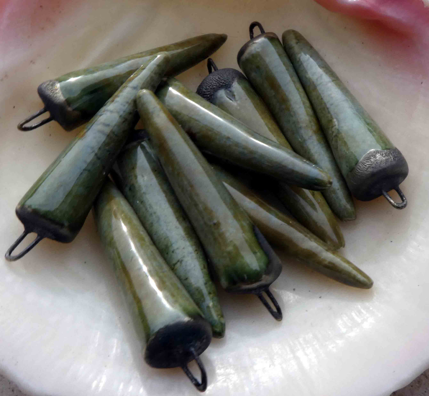 Ceramic Spikes Earring Charms -Rock Garden