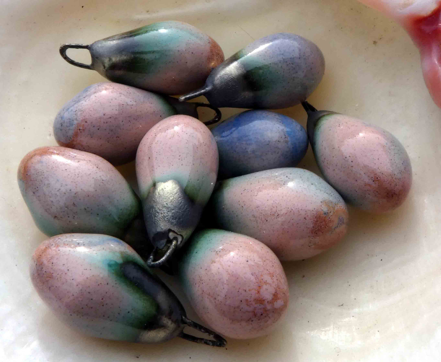 Ceramic Drops Earring Charms - Almond Blossom