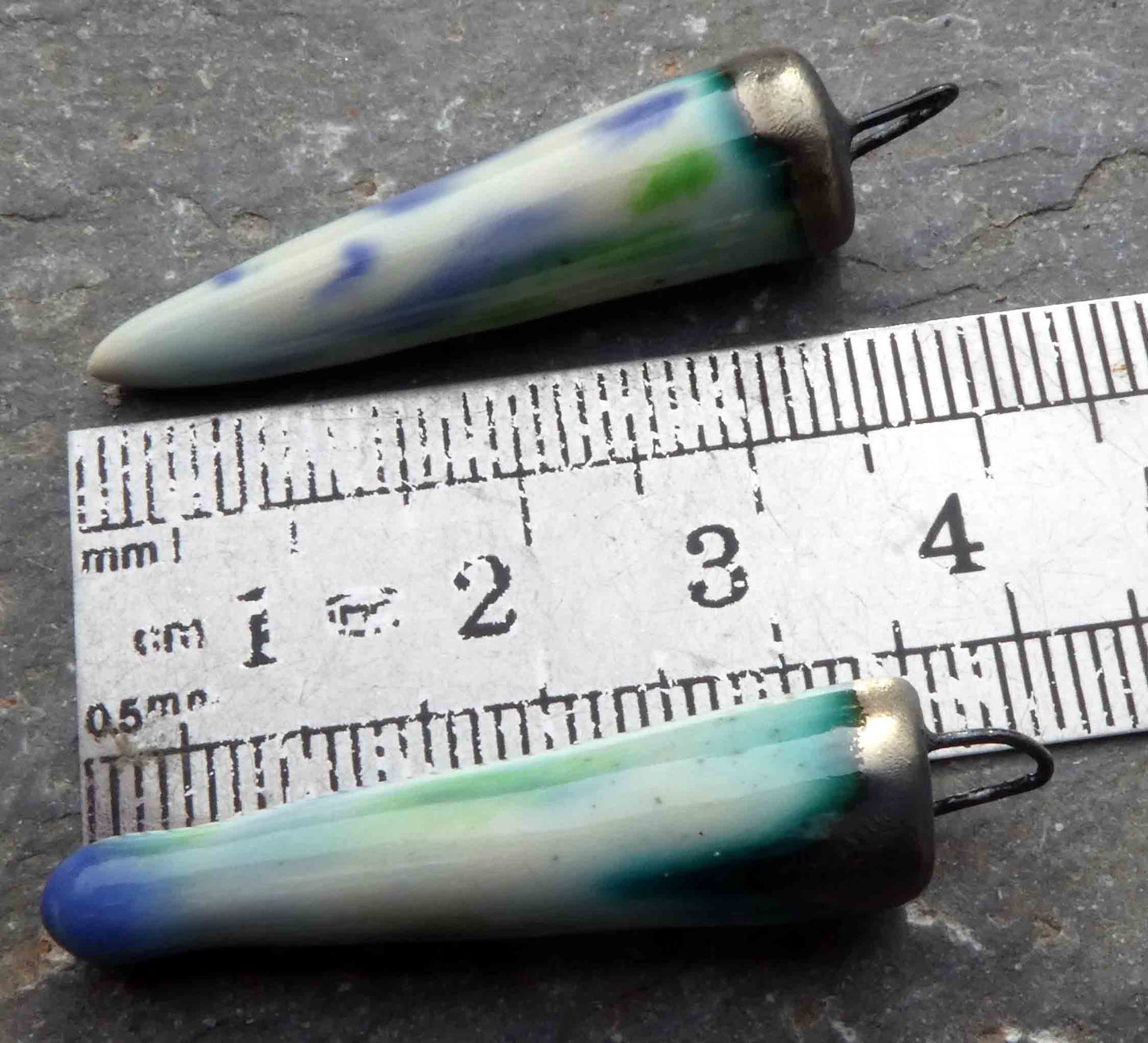 Ceramic Spikes Earring Charms -Blueberries