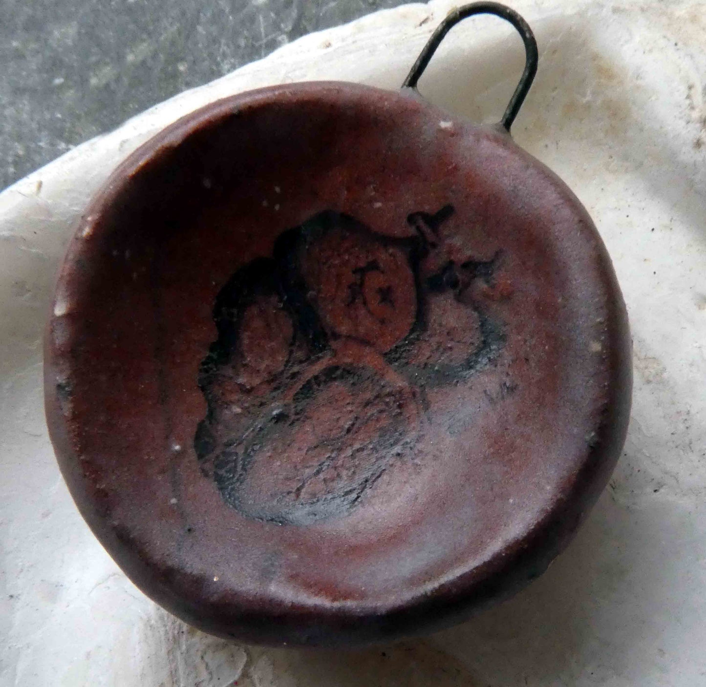 Ceramic Decal Rustic Pendant