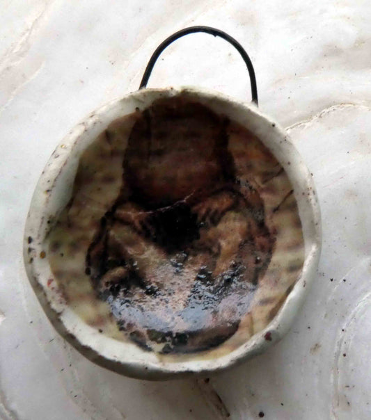 Ceramic Decal Rustic Pendant #2