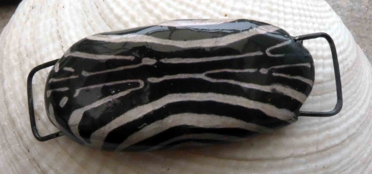 Ceramic Decal Bracelet Focal - Zebra Pattern