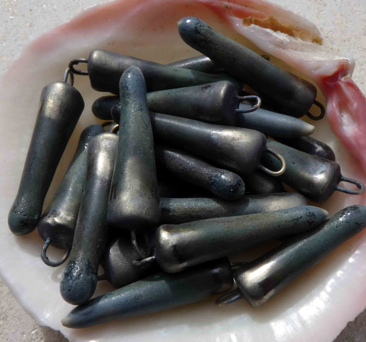 Ceramic Spikes Earring Charms- Granite