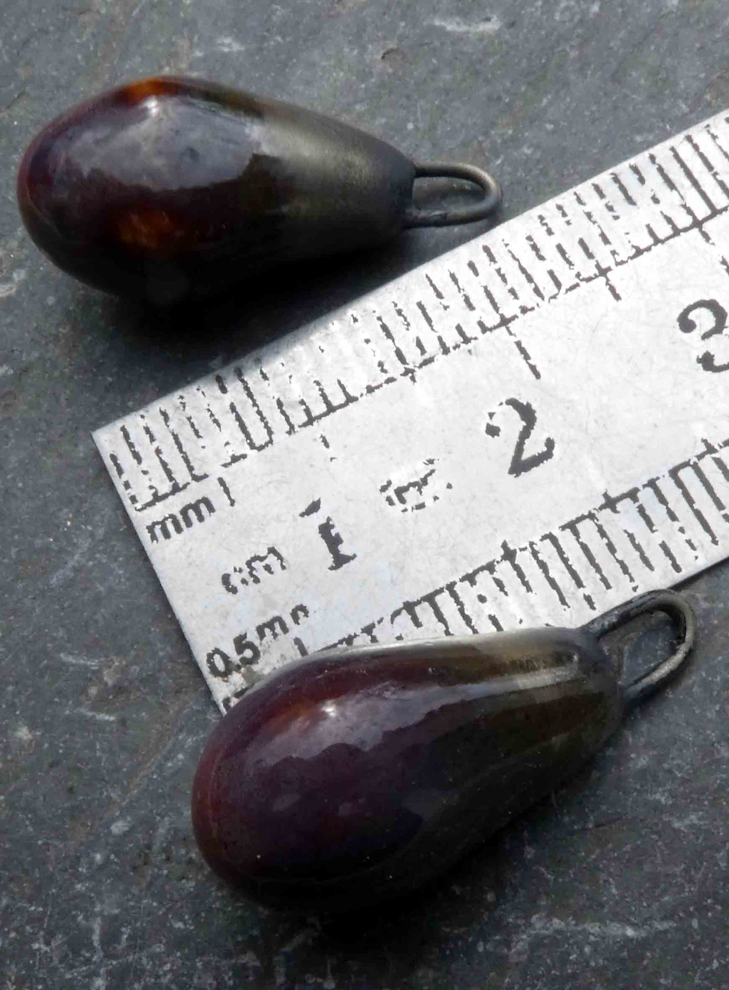 Ceramic Drops Earring Charms- Smoky Merlot