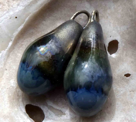 Ceramic Drops Earring Charms- Moonscape