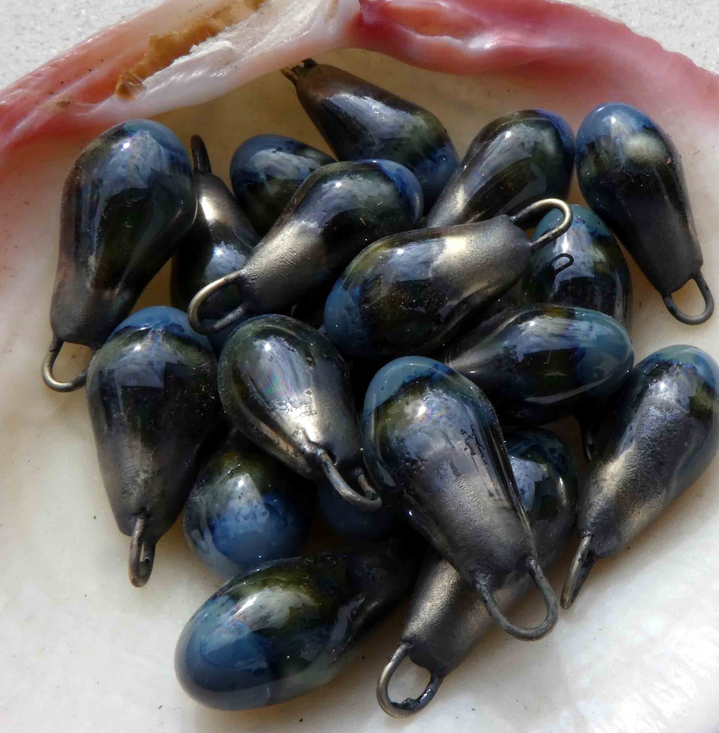 Ceramic Drops Earring Charms- Moonscape