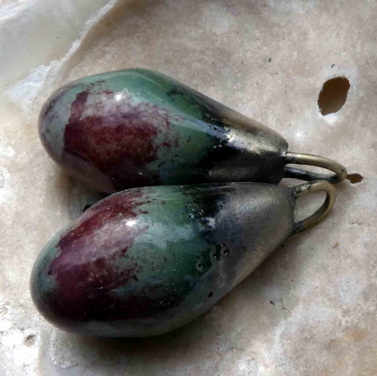 Ceramic Drops Earring Charms- Reactive Purple