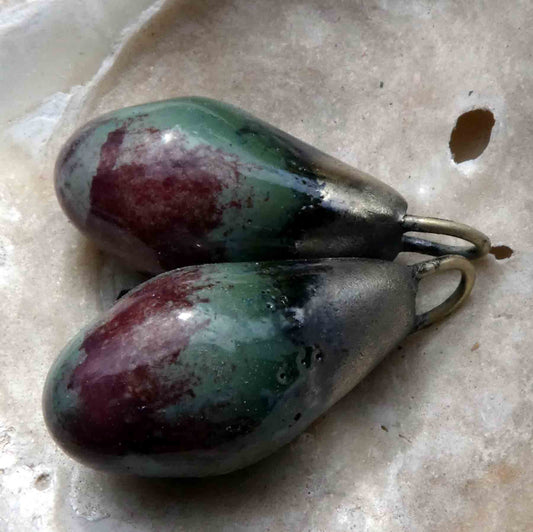 Ceramic Drops Earring Charms- Reactive Purple