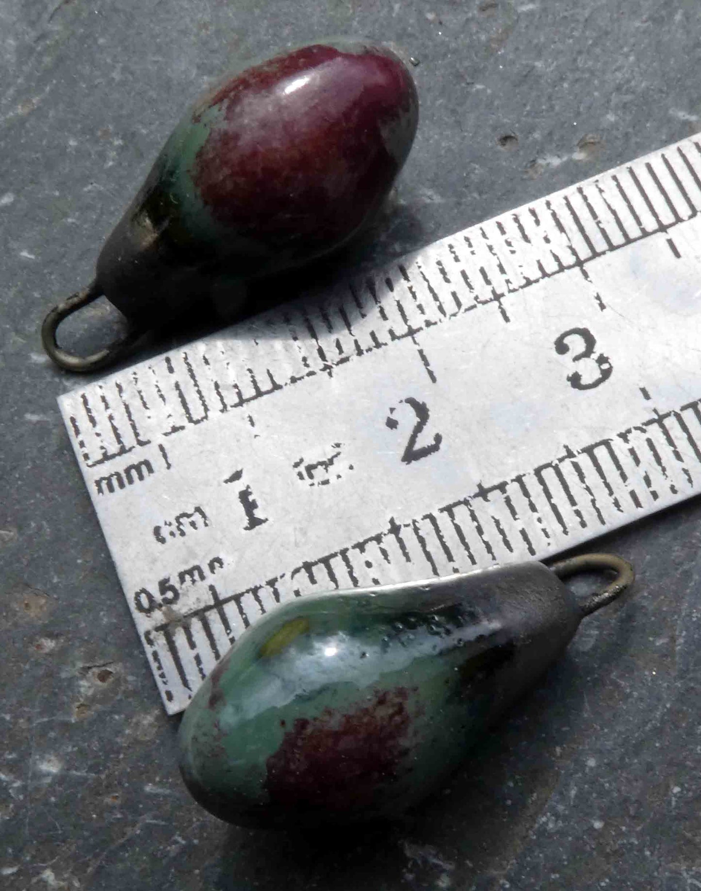 Ceramic Drops Earring Charms- Reactive Purple