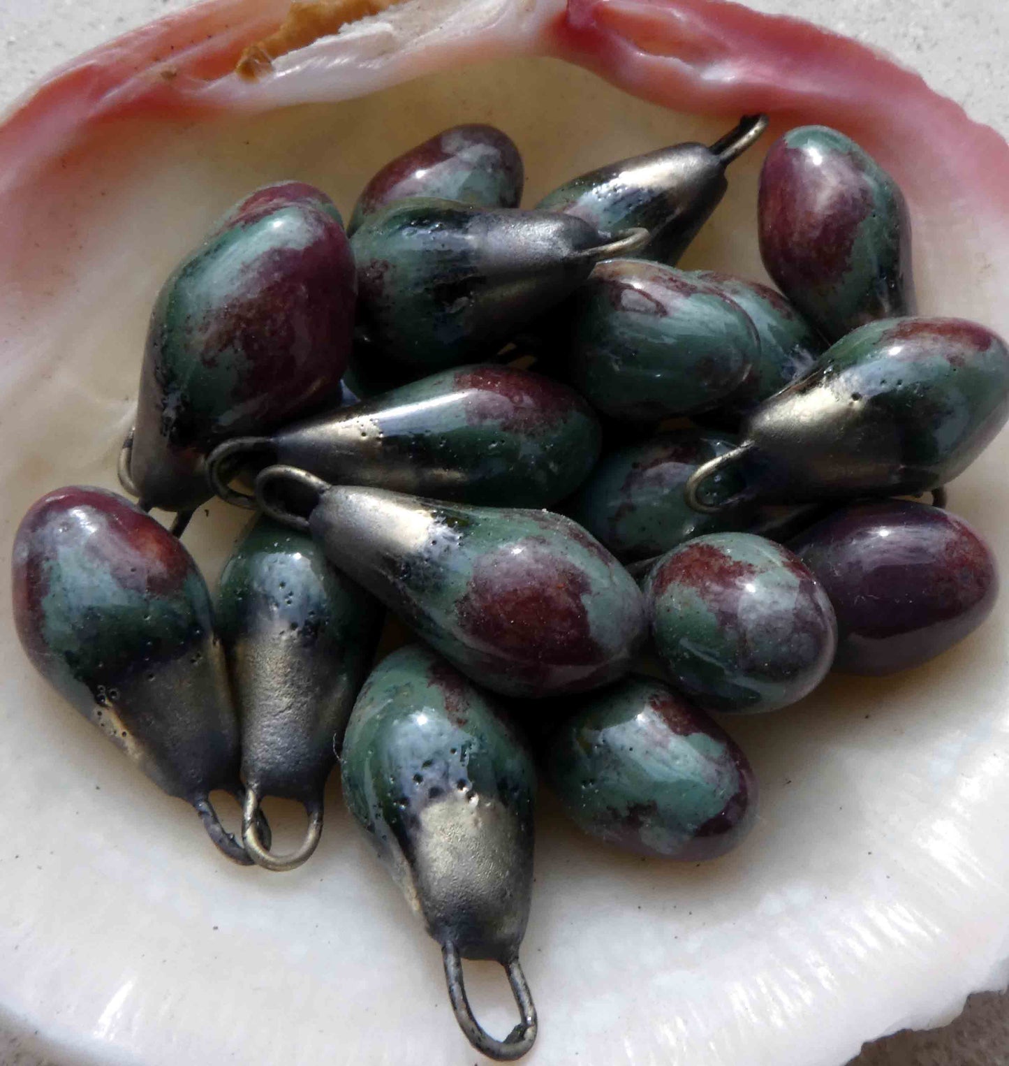 Ceramic Drops Earring Charms- Reactive Purple