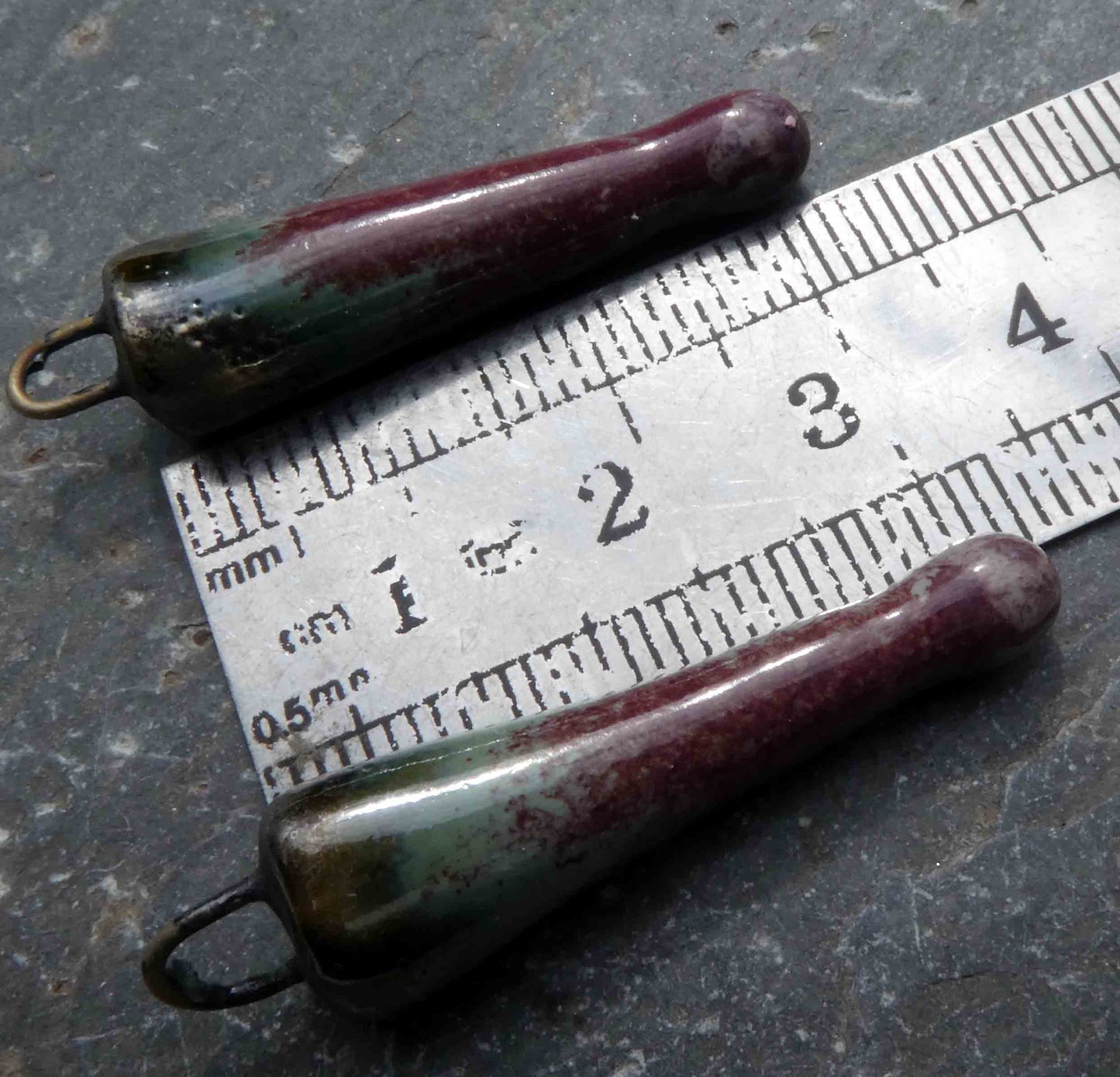 Ceramic Spikes Earring Charms- Reactive Purple