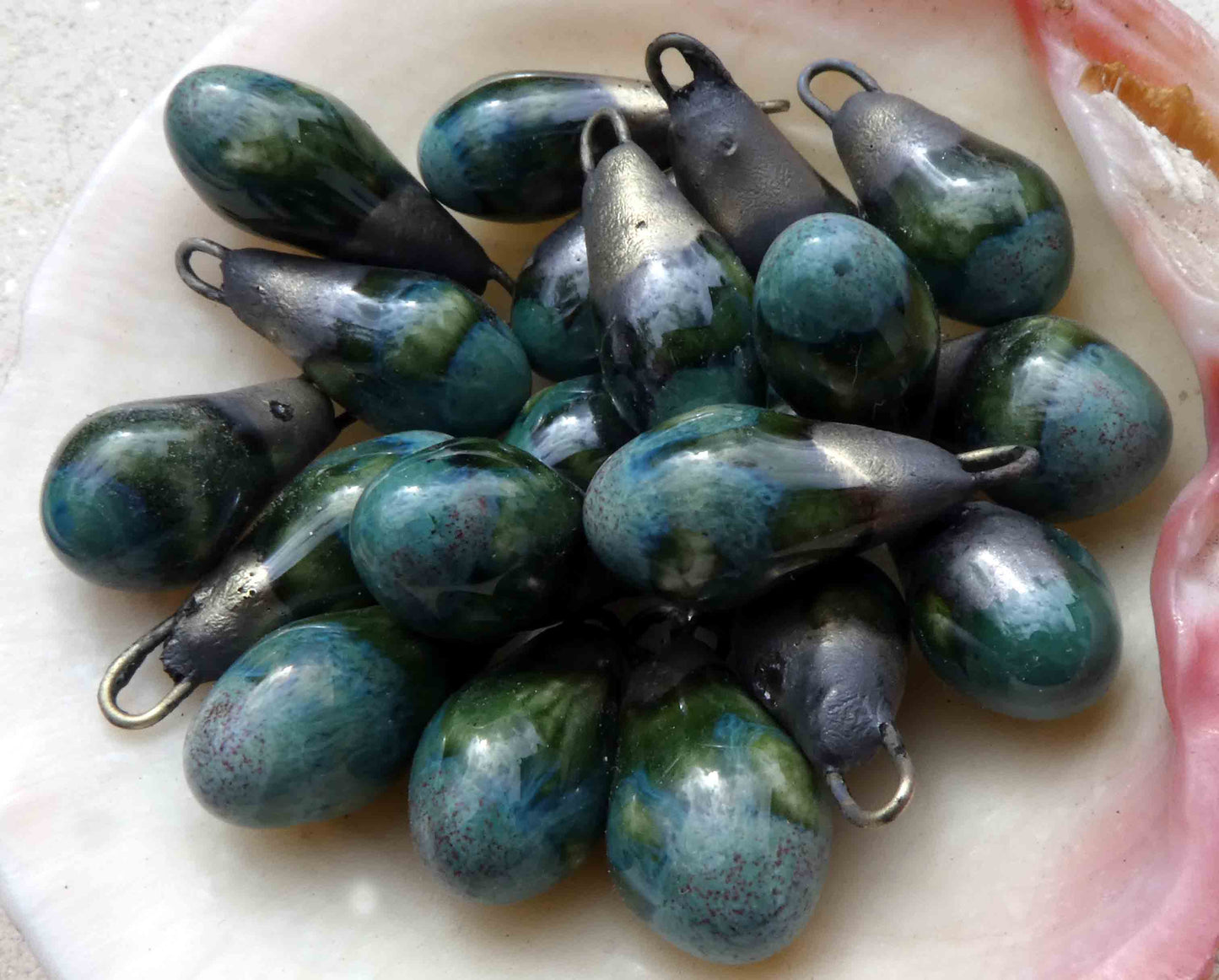 Ceramic Drops Earring Charms- Kiwi Fruit