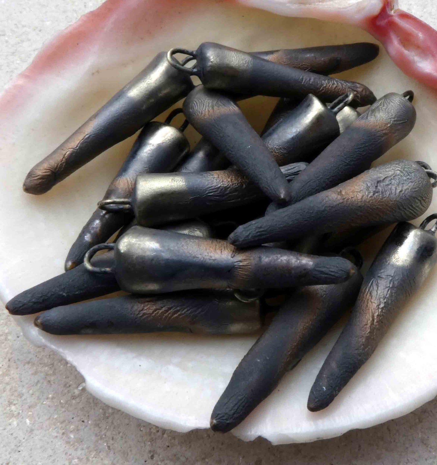 Ceramic Spikes Earring Charms- Saturated Gold