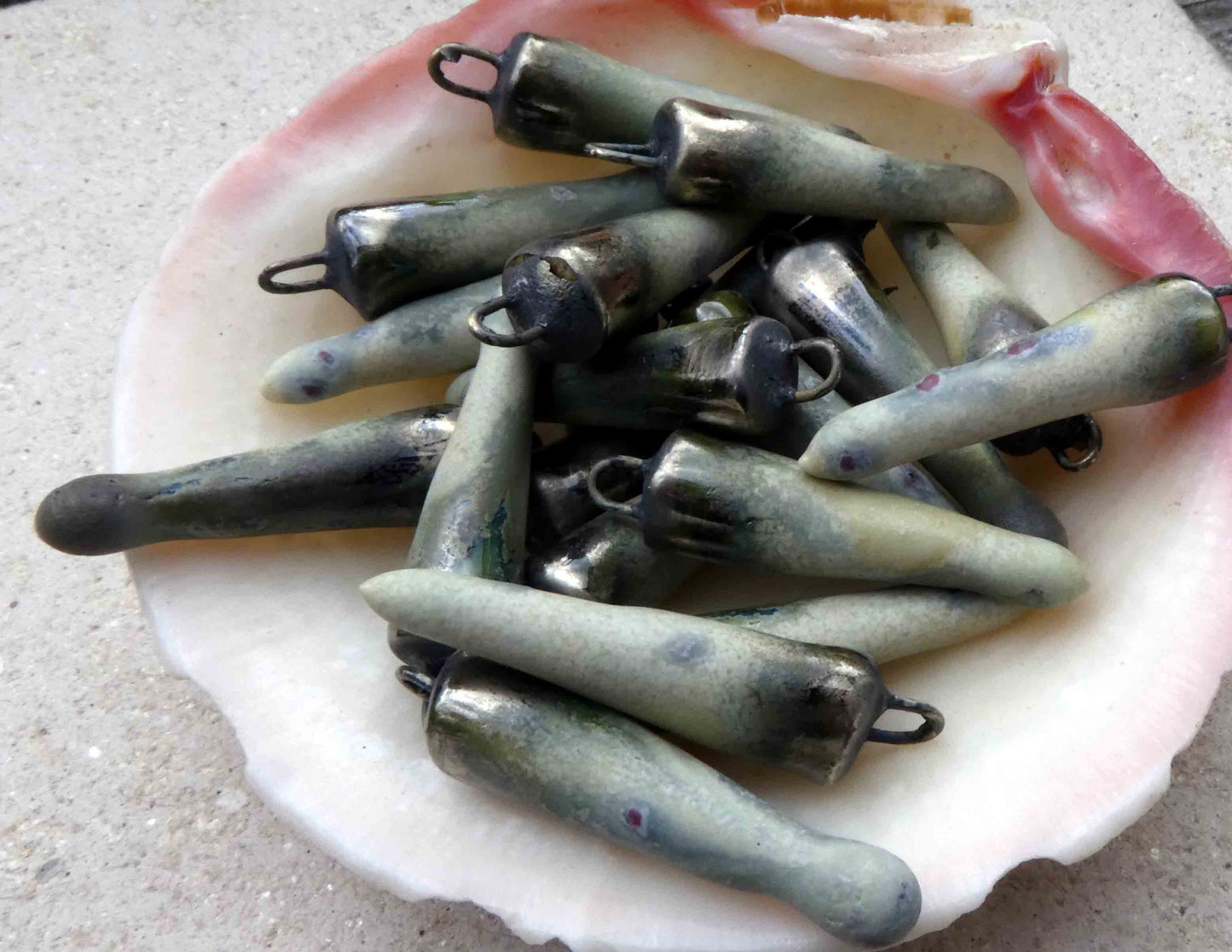 Ceramic Spikes Earring Charms- Indigo Rain