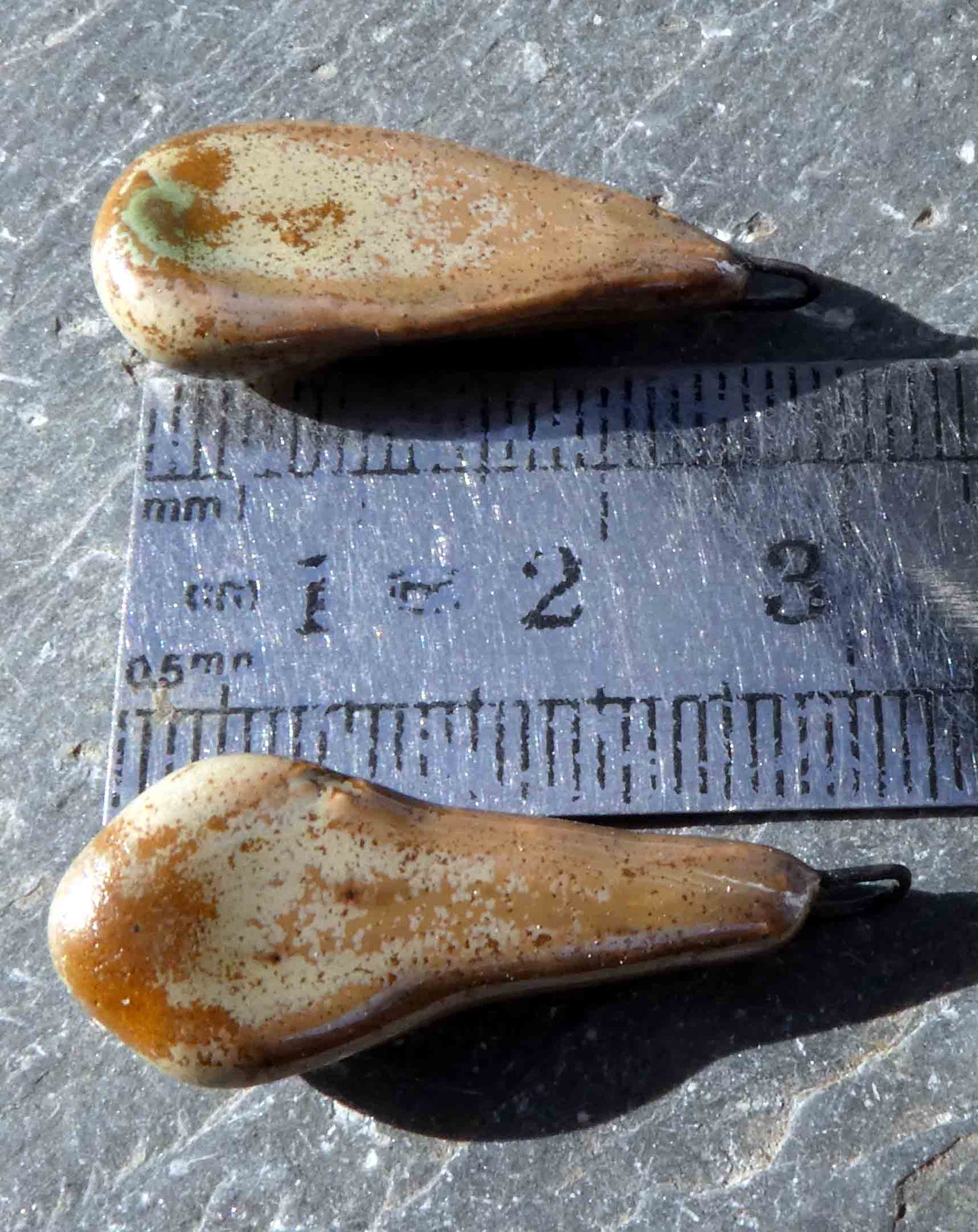 Ceramic Lustre Cup Earring Charms -Stone