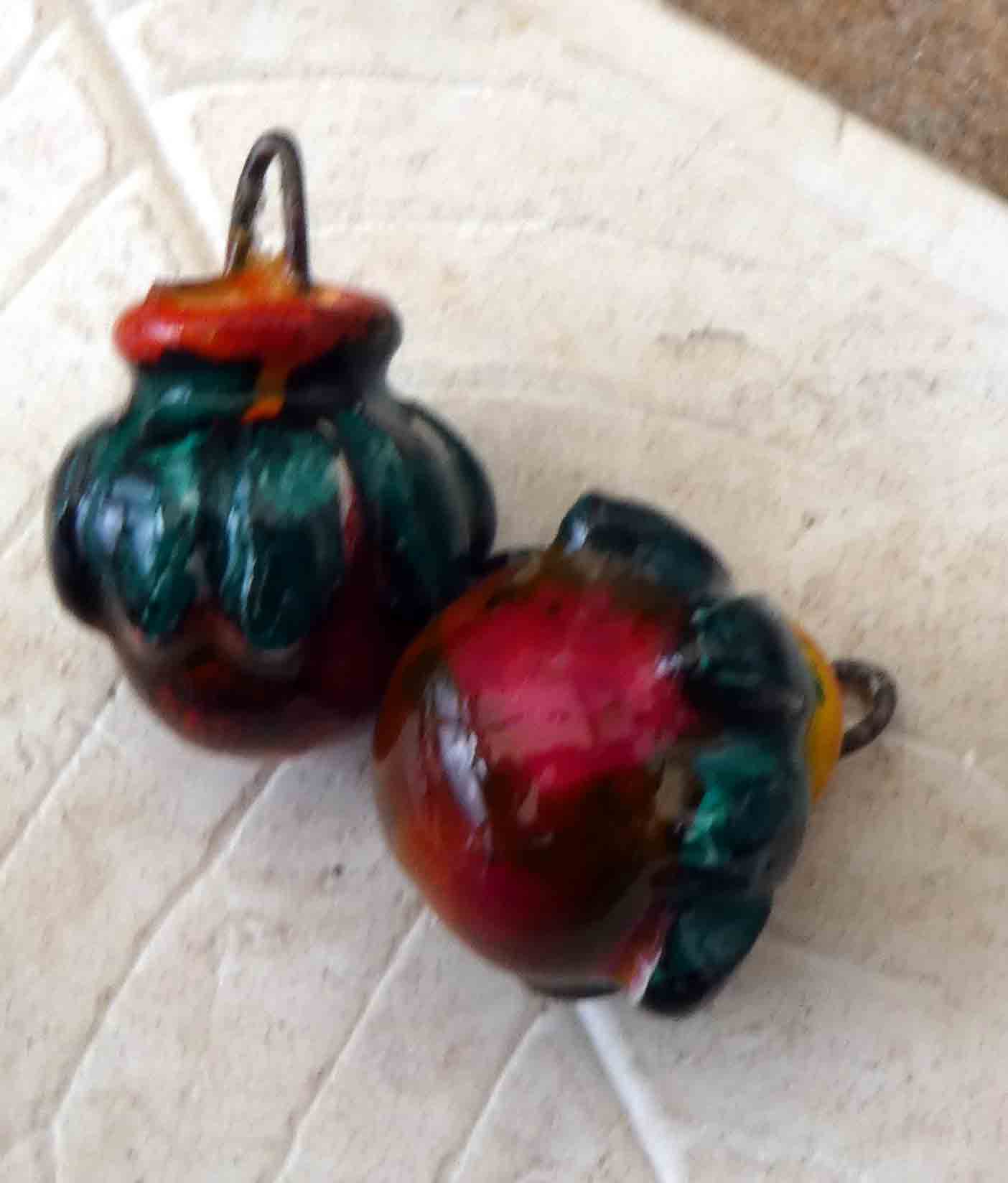 Ceramic Little Flower Buds Earring Charms- Cherry
