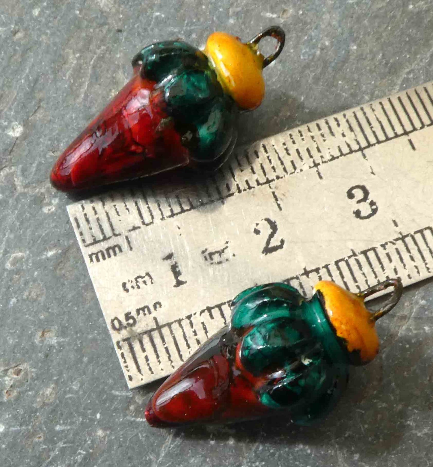 Ceramic Flower Buds Earring Charms- Sangria