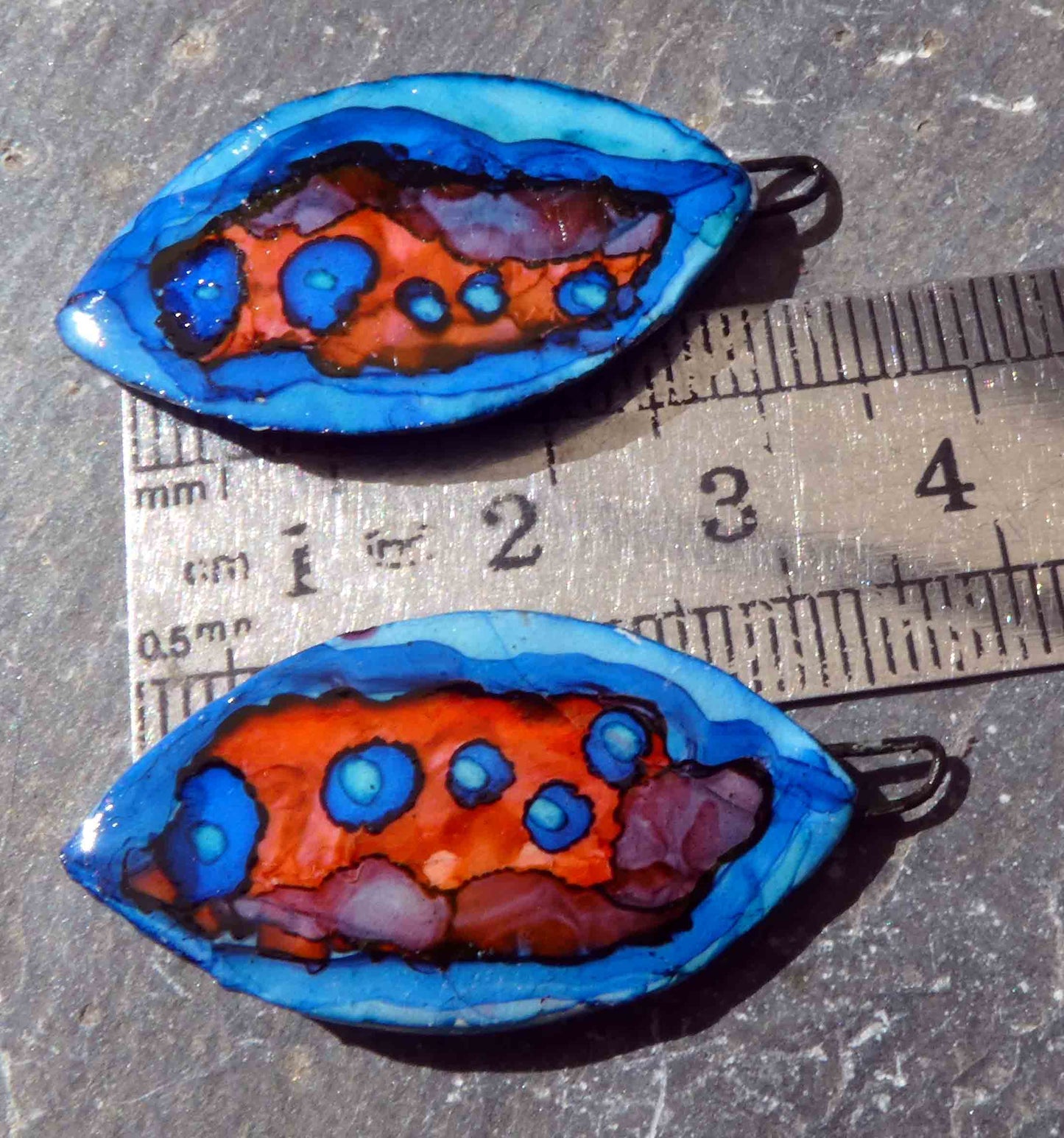 Ceramic Reversible Painted Drops Earring Charms -#10