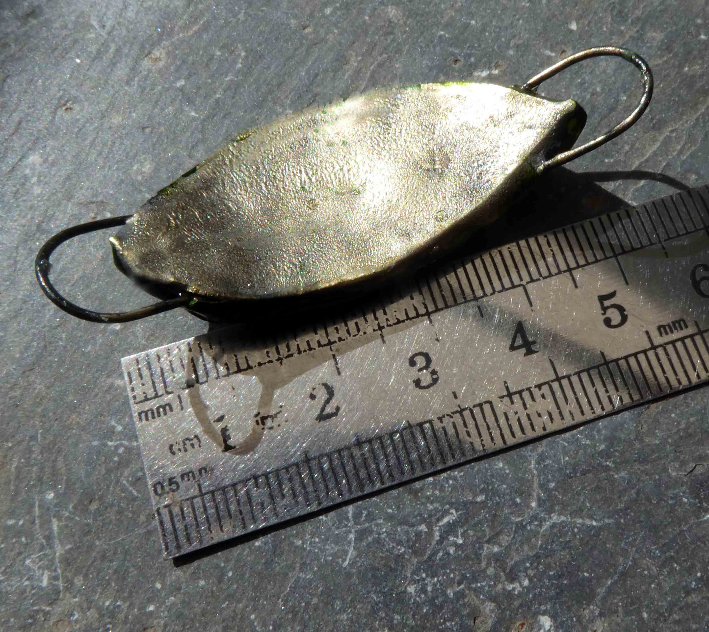 Ceramic Bracelet Focal - Lichen Leaf