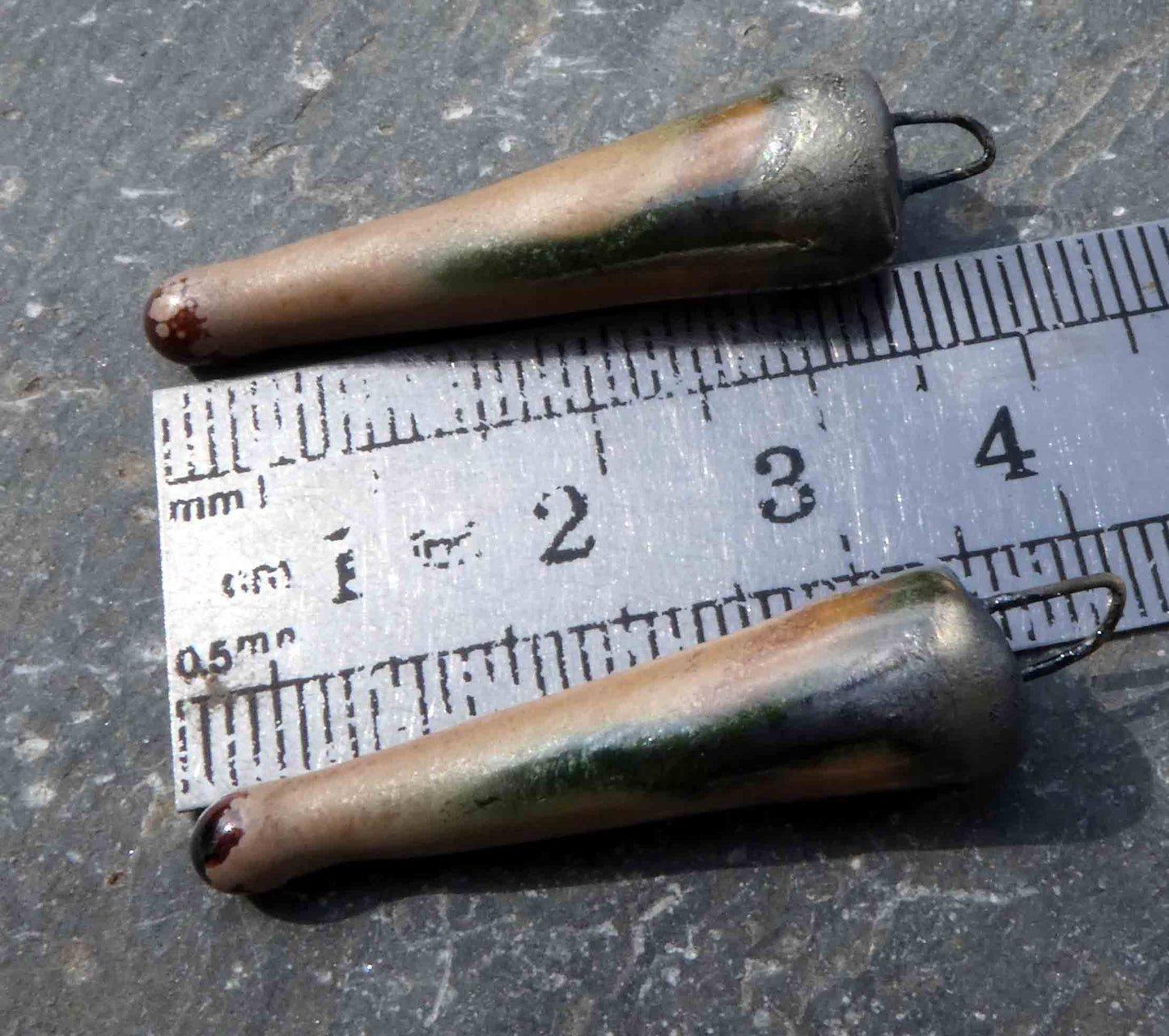 Ceramic Spikes Earring Charms - Antique Brown