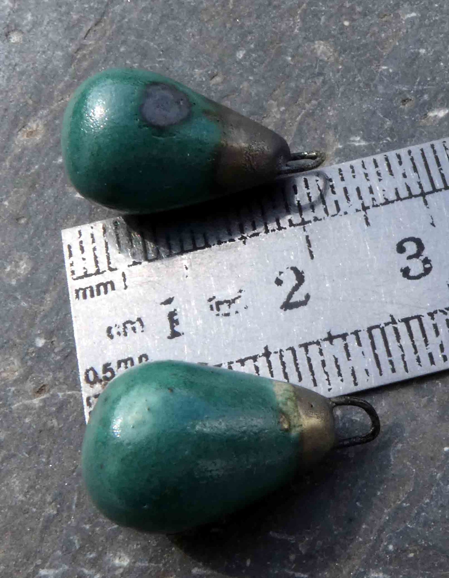 Ceramic Drops Earring Charms - Emerald Glimmer