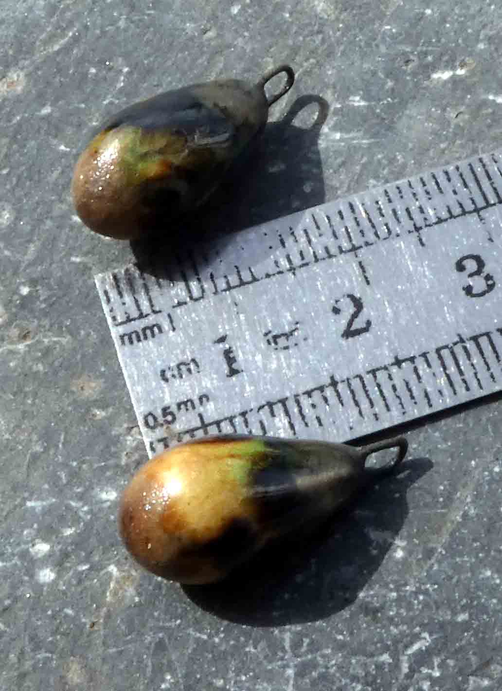 Ceramic Drops Earring Charms - Spotted Walnut