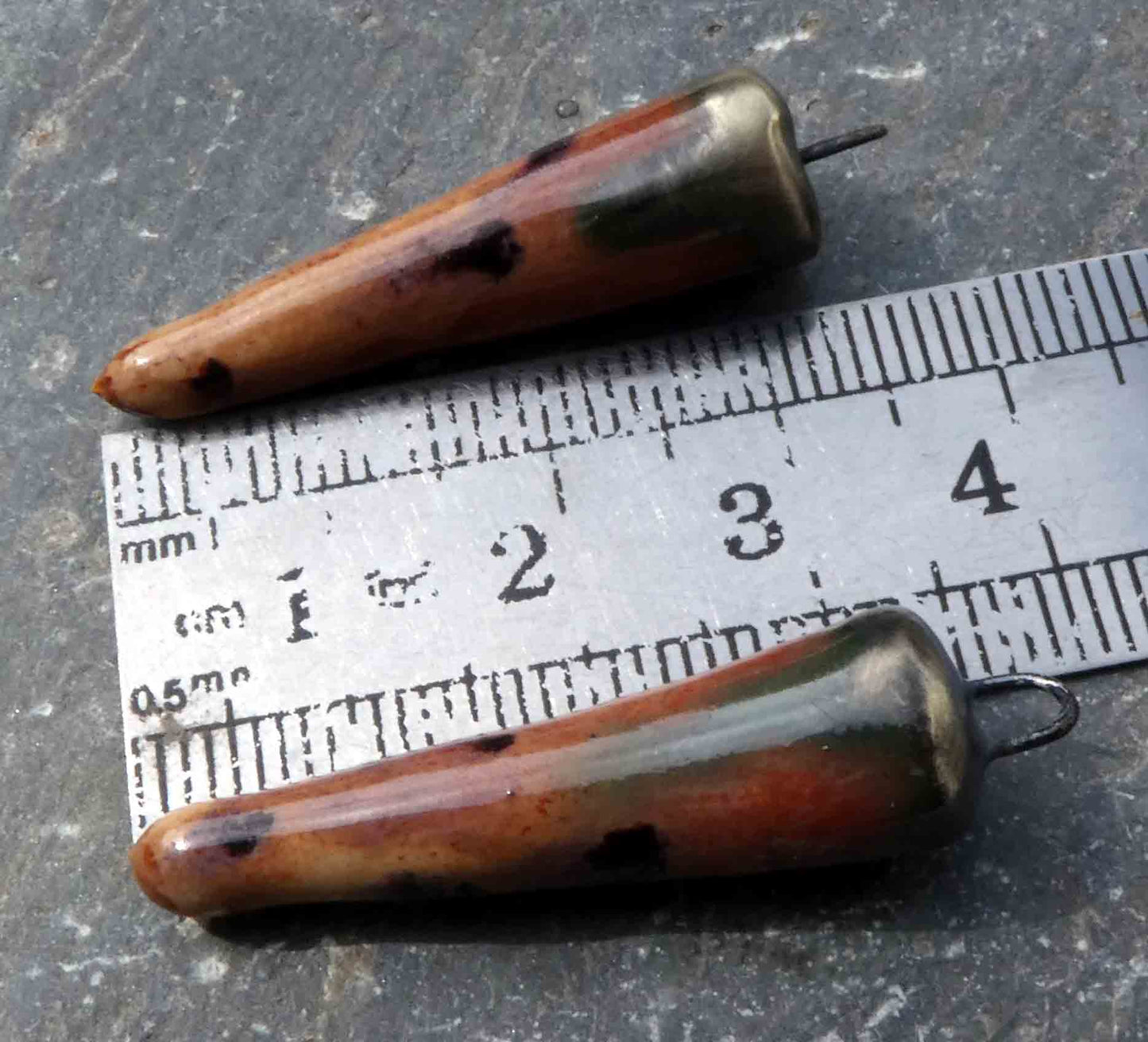 Ceramic Spikes Earring Charms -Painted Desert