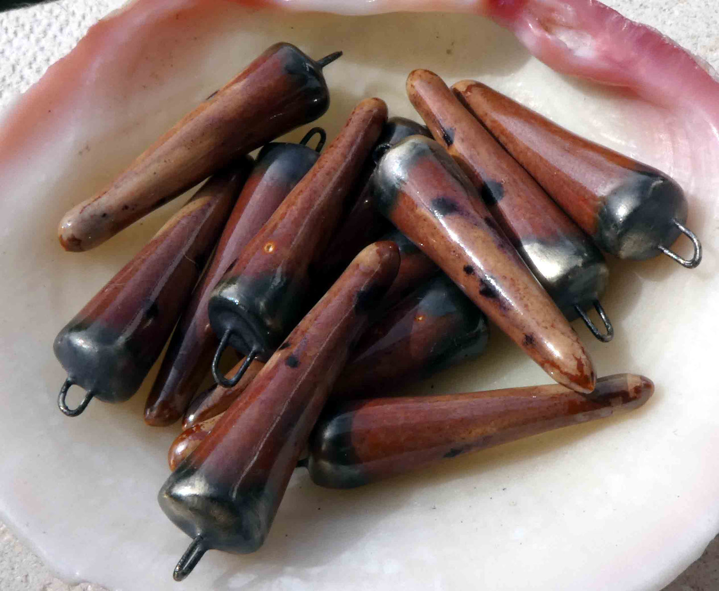 Ceramic Spikes Earring Charms -Painted Desert