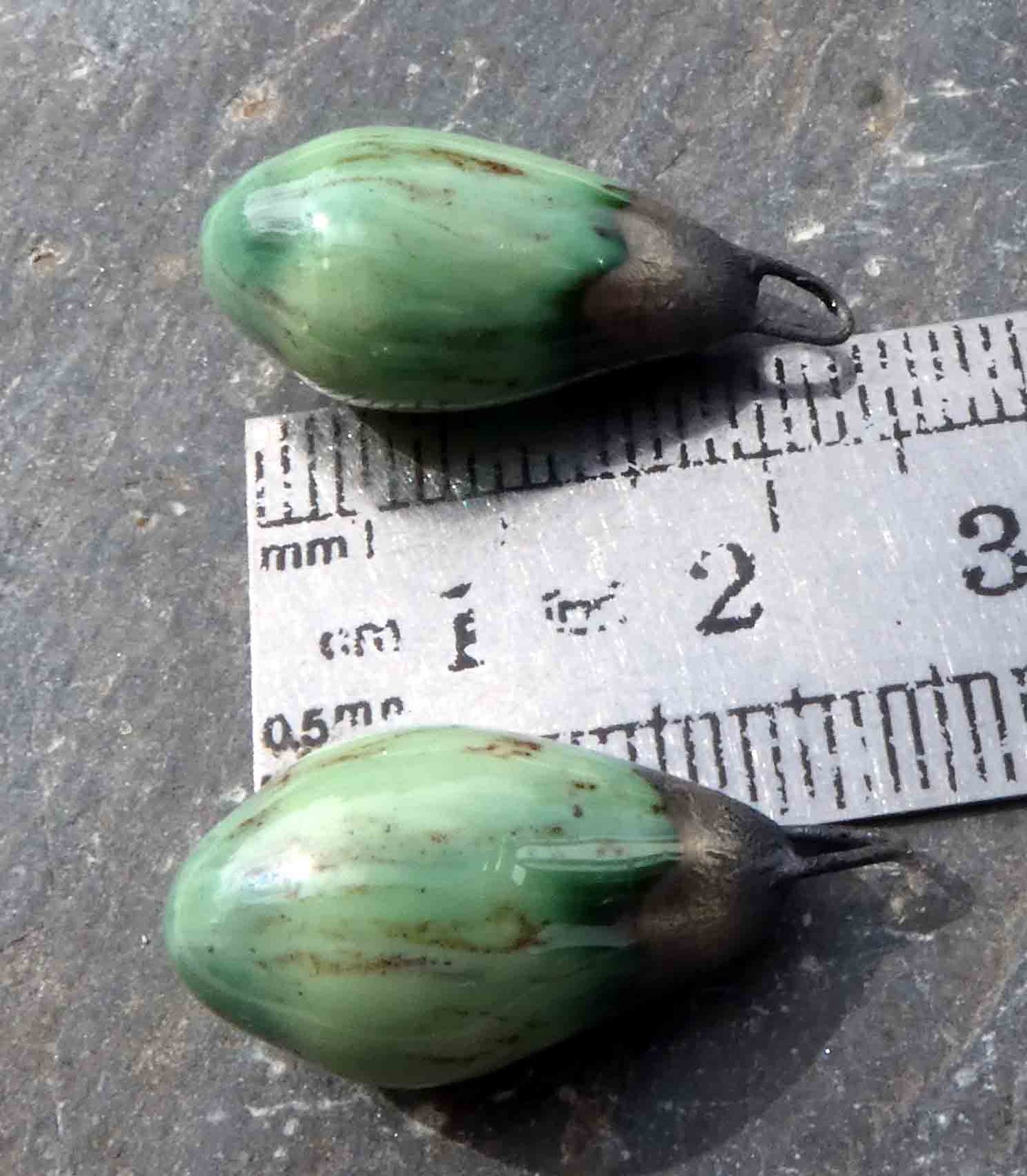 Ceramic Drops Earring Charms - Peppermint Speckol