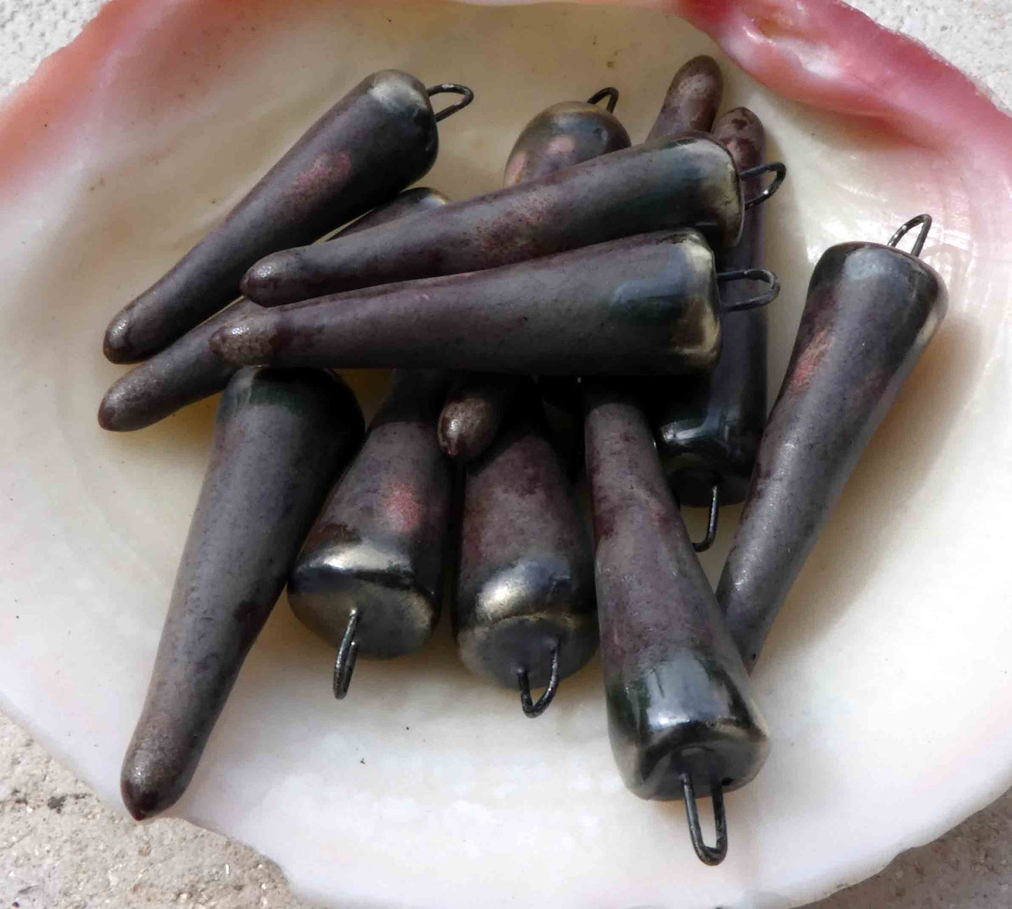 Ceramic Spikes Earring Charms -Volcanic Glow