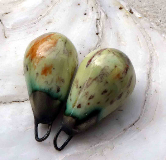 Ceramic Drops Earring Charms - Golden Harvest