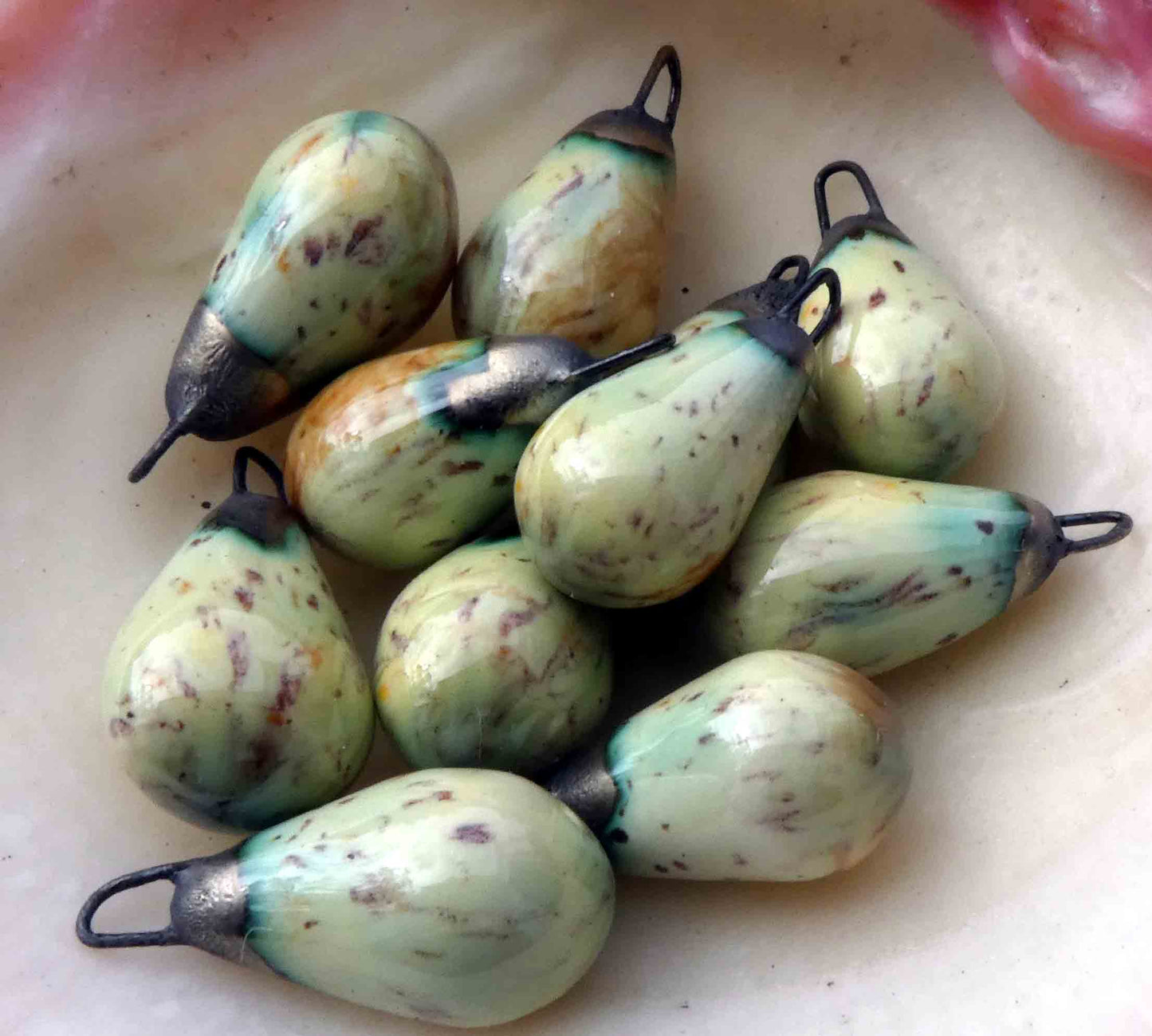 Ceramic Drops Earring Charms - Golden Harvest