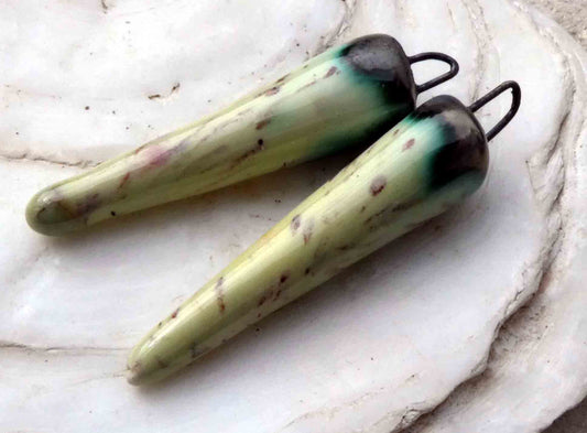 Ceramic Spikes Earring Charms -Golden Harvest