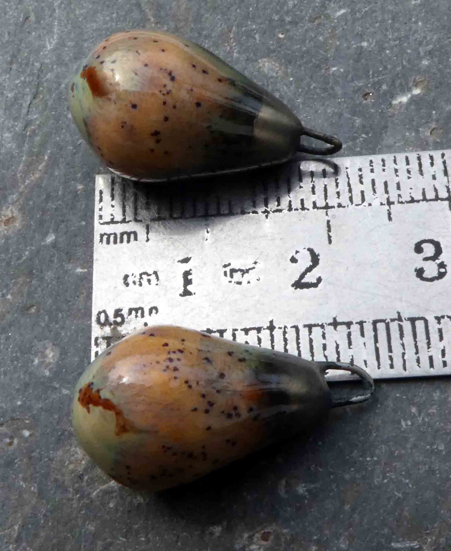 Ceramic Drops Earring Charms - Amber Ash