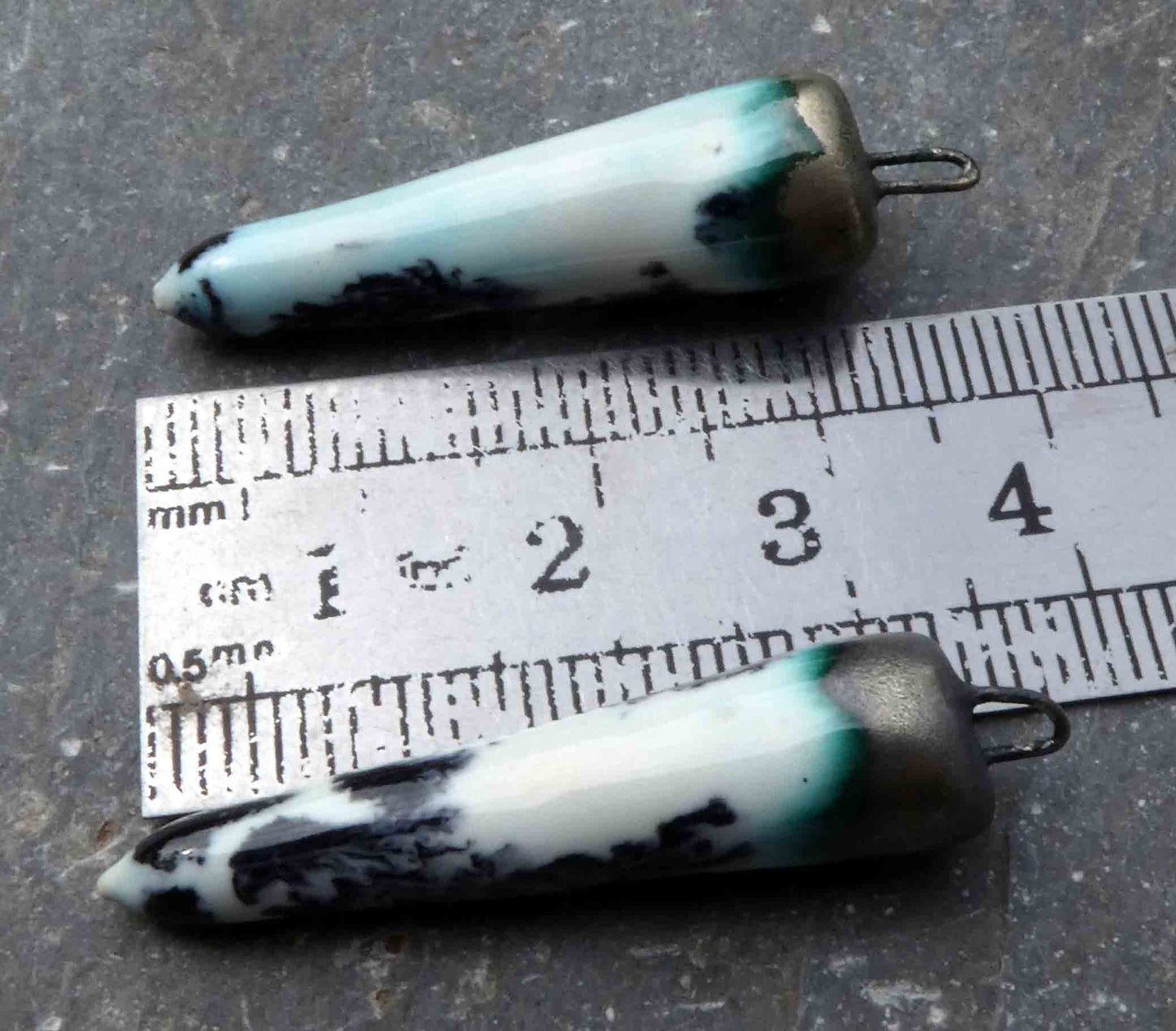 Ceramic Spikes Earring Charms -Dalmation