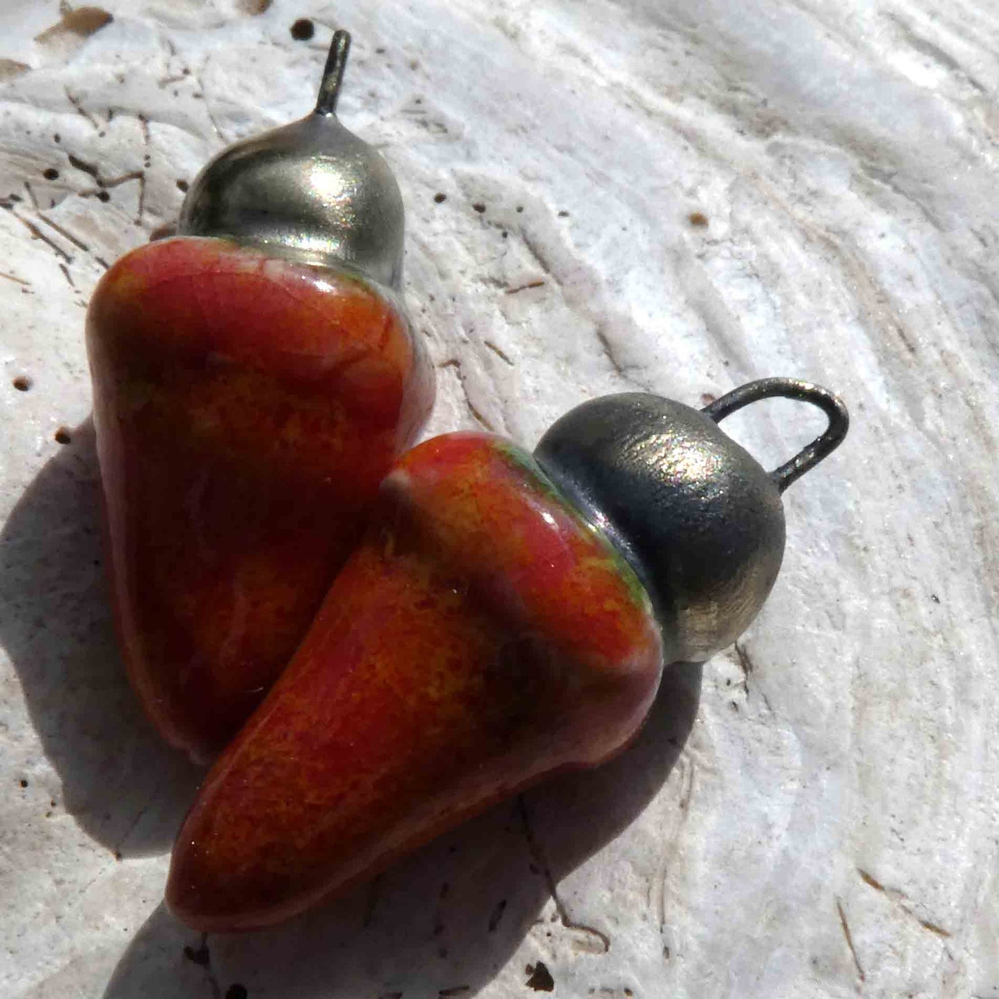 Ceramic Chunky Spike Drops - Firecracker