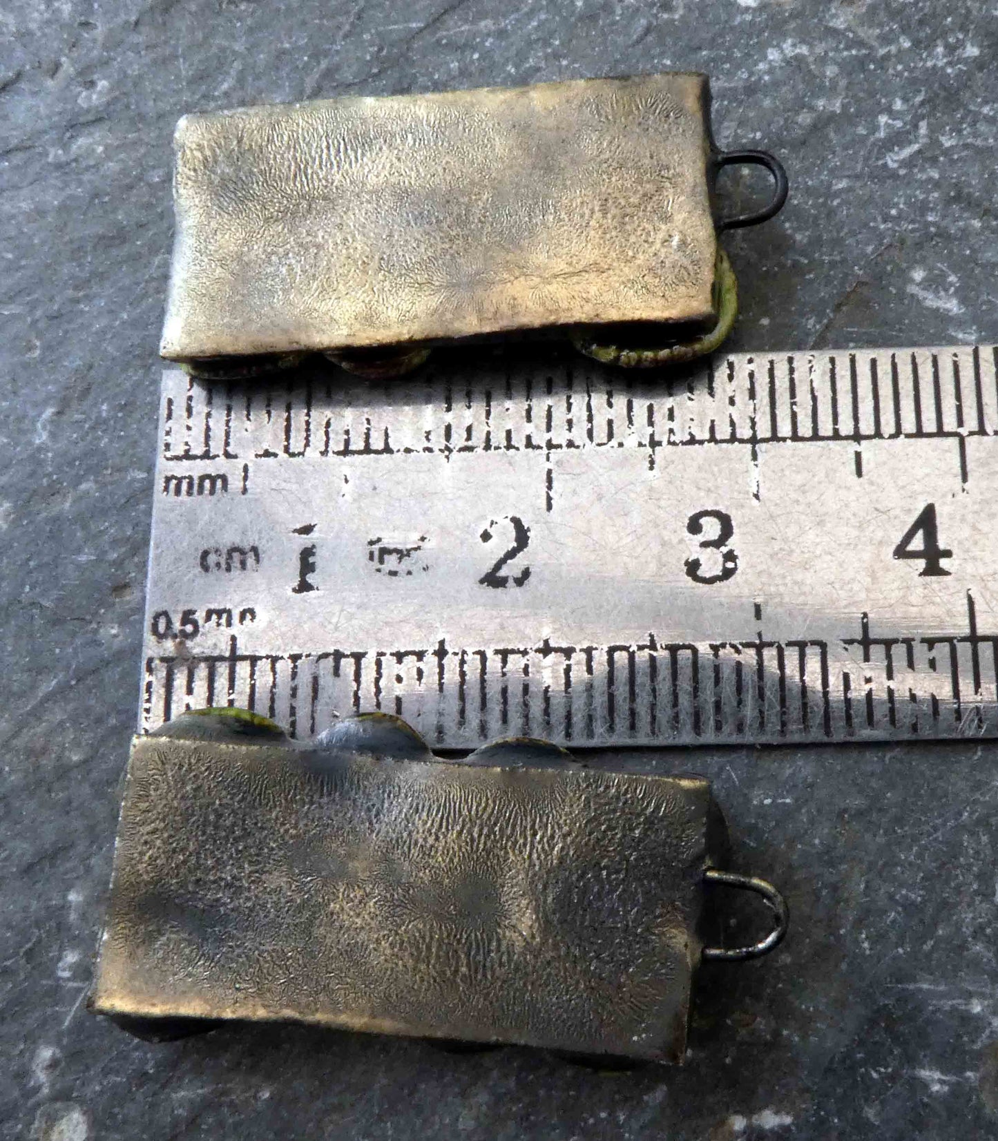 Ceramic Layered Lichen Tablet Earring Charms -Gloria