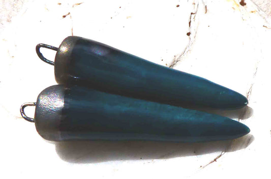 Ceramic Spikes Earring Charms - Teal